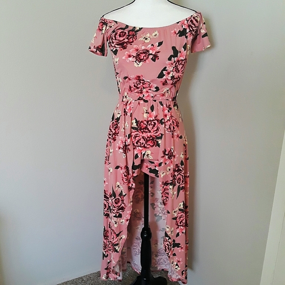 Dresses & Skirts - Floral Elastic Waist Romper Maxi Dresses